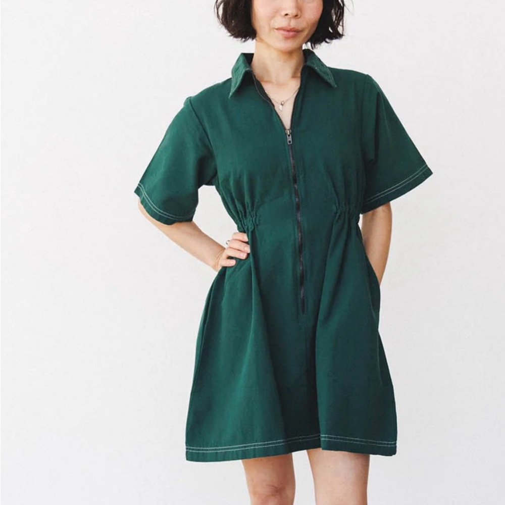 Green Zip-Up Dress